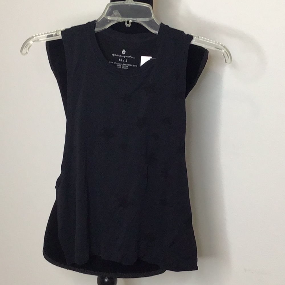 Spiritual Gangster black tank top with stars. XS/S